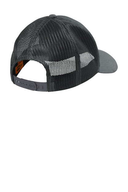 Rear View of Charcoal CornerStone Canvas Mesh Back Cap. CS811 plain