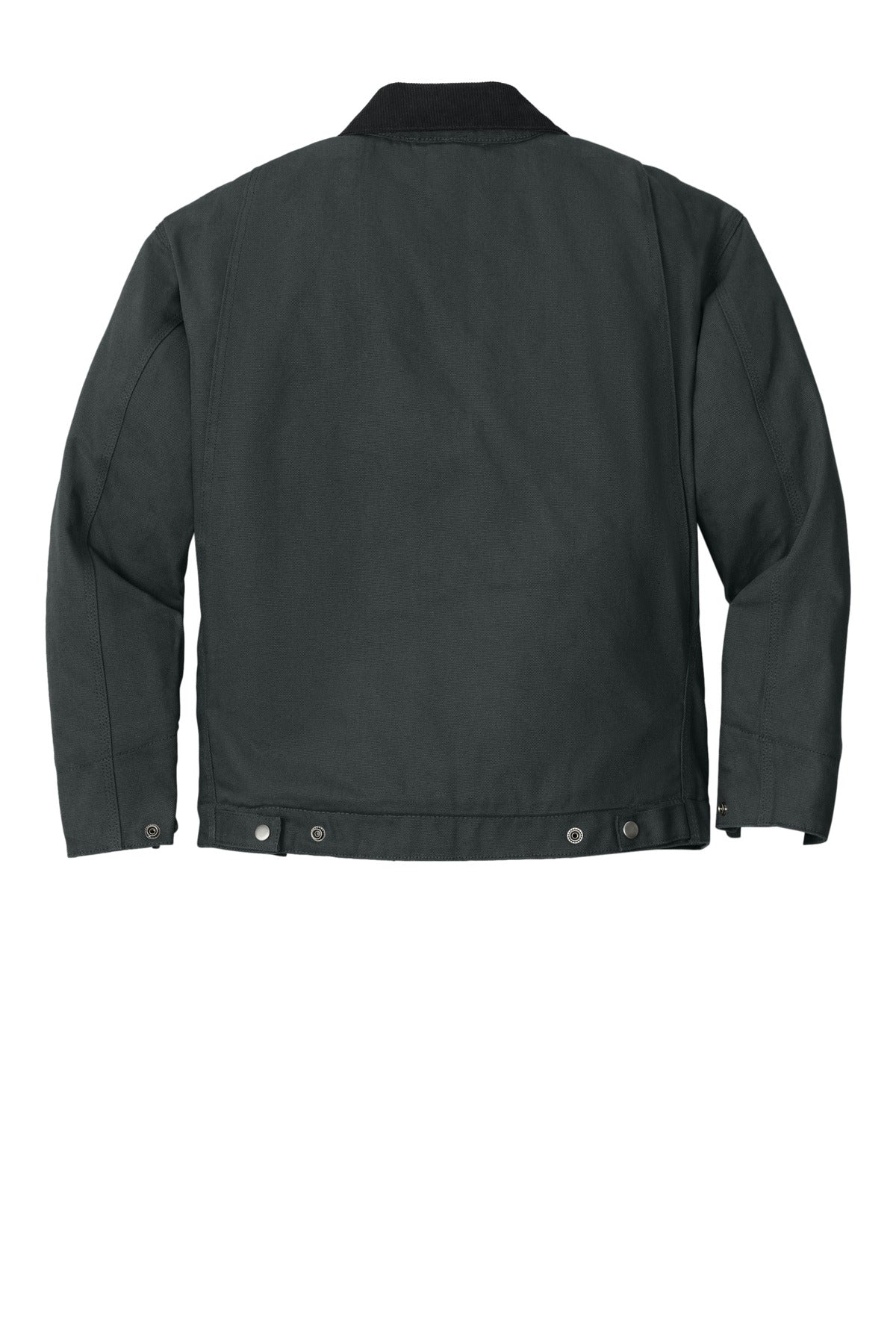 Rear View of Charcoal CornerStone - Duck Cloth Work Jacket. J763 plain
