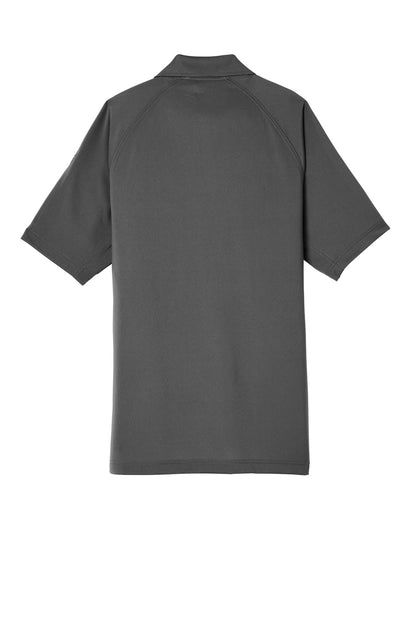 Rear View of Charcoal CornerStone Select Lightweight Snag-Proof Tactical Polo. CS420 plain