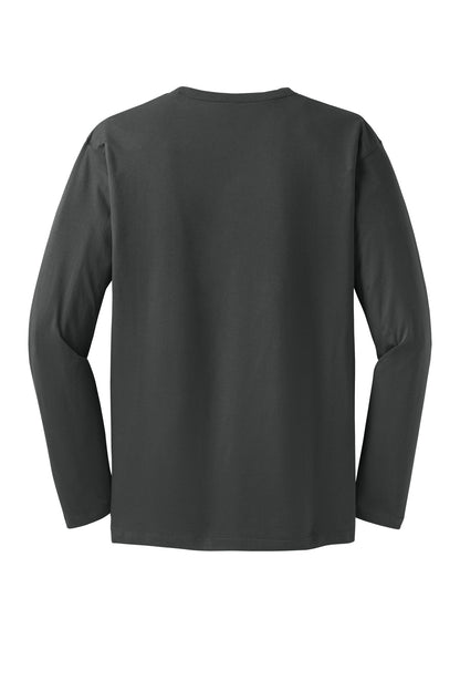 Rear View of Charcoal District Perfect Weight Long Sleeve Tee. DT105 plain