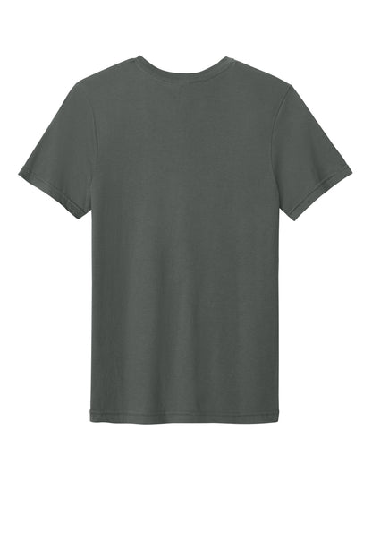 Rear View of Charcoal Gildan Softstyle V-Neck T-Shirt. 64V00 plain