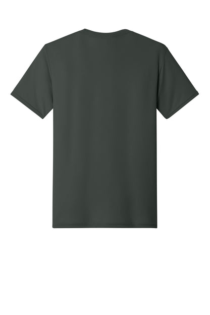 Rear View of Charcoal Grey Jerzees Dri-Power 100% Polyester T-Shirt. 21M plain