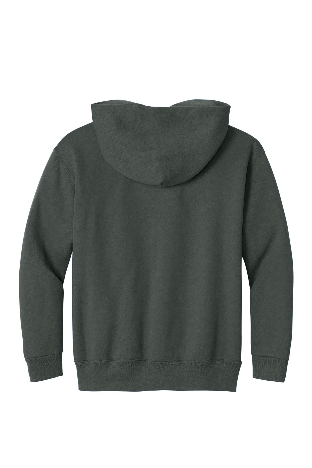 Rear View of Charcoal Grey Jerzees - Youth NuBlend Pullover Hooded Sweatshirt. 996Y plain
