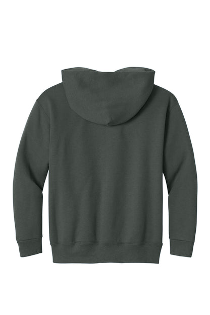 Rear View of Charcoal Grey Jerzees - Youth NuBlend Pullover Hooded Sweatshirt. 996Y plain