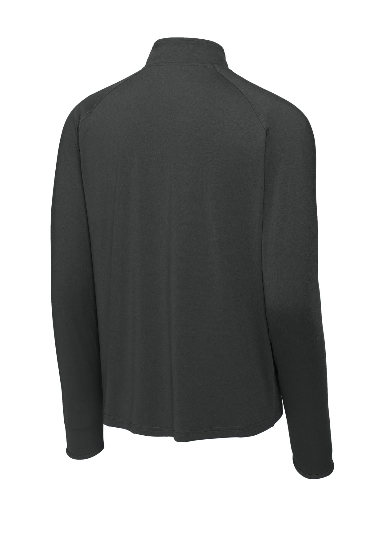 Rear View of Charcoal Grey Sport-Tek Sport-Wick Stretch 1/4-Zip Pullover. ST850