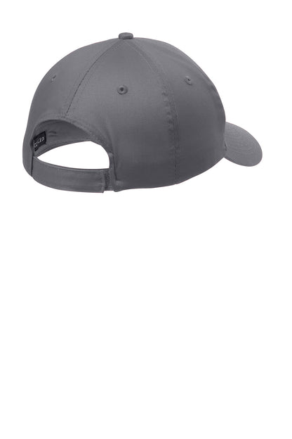 Rear View of Charcoal Port Authority Five-Panel Twill Cap. CP86 plain