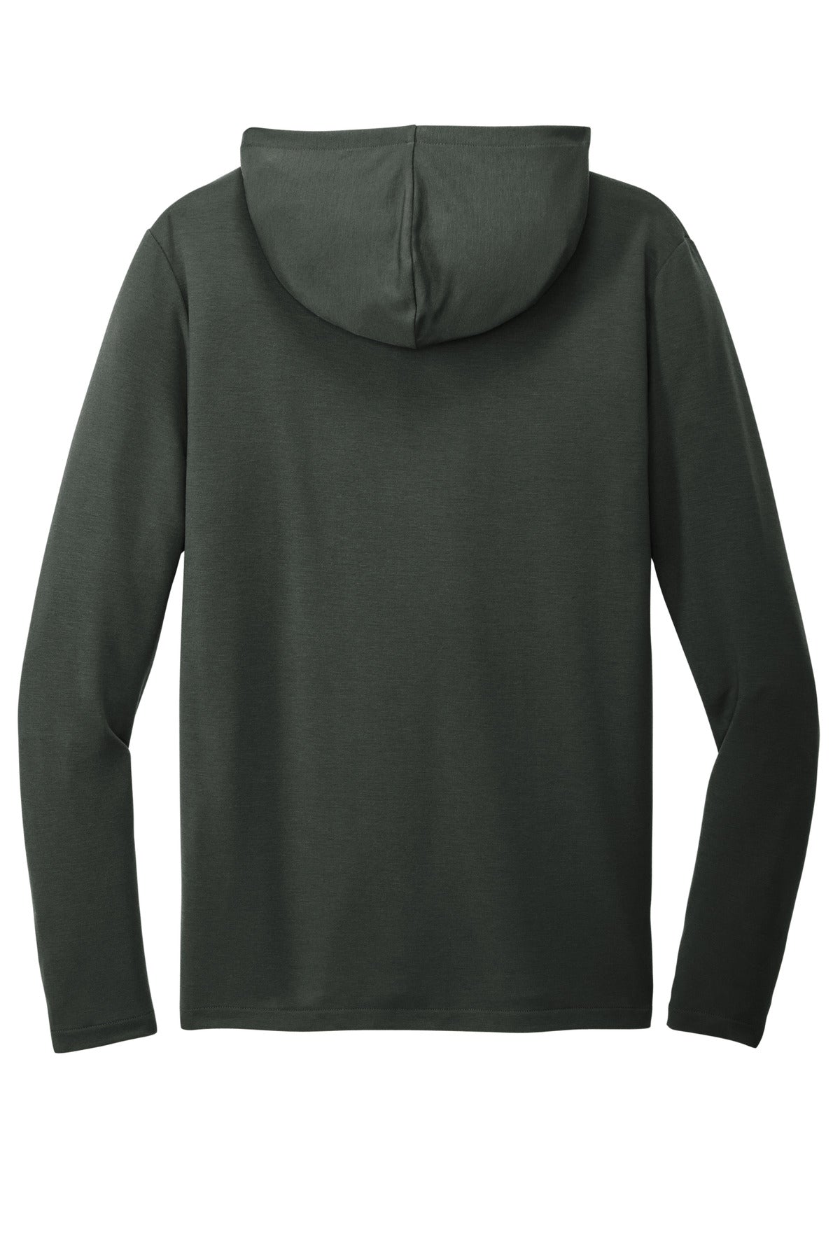 Rear View of Charcoal Port Authority Microterry Pullover Hoodie K826 plain