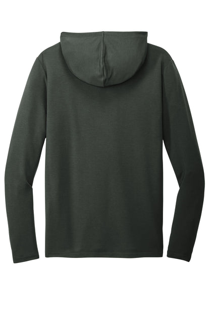 Rear View of Charcoal Port Authority Microterry Pullover Hoodie K826 plain
