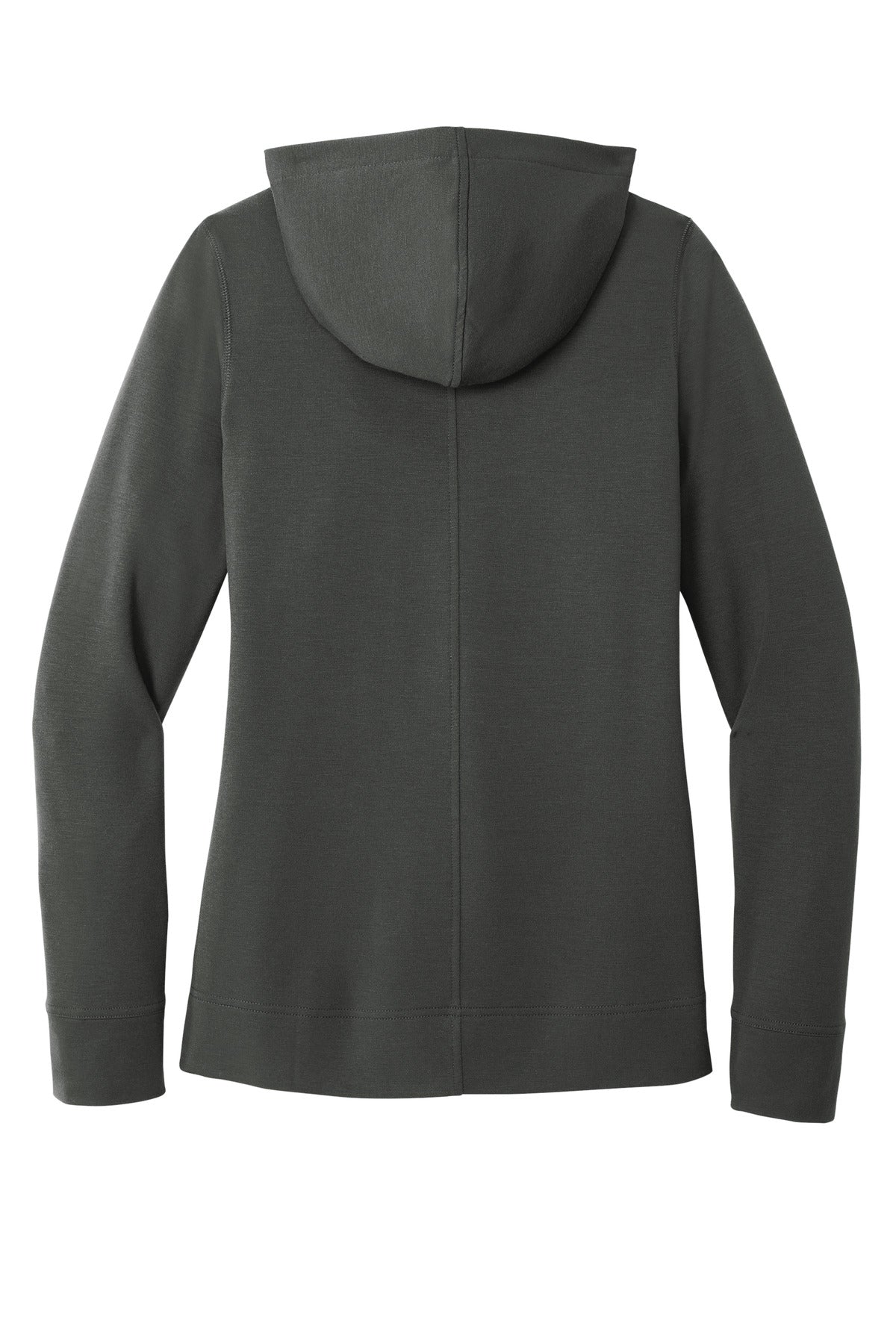 Rear View of Charcoal Port Authority Women's Microterry Pullover Hoodie LK826 plain