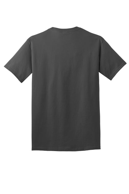 Rear View of Charcoal Port & Co Core Cotton DTG Tee PC54DTG plain