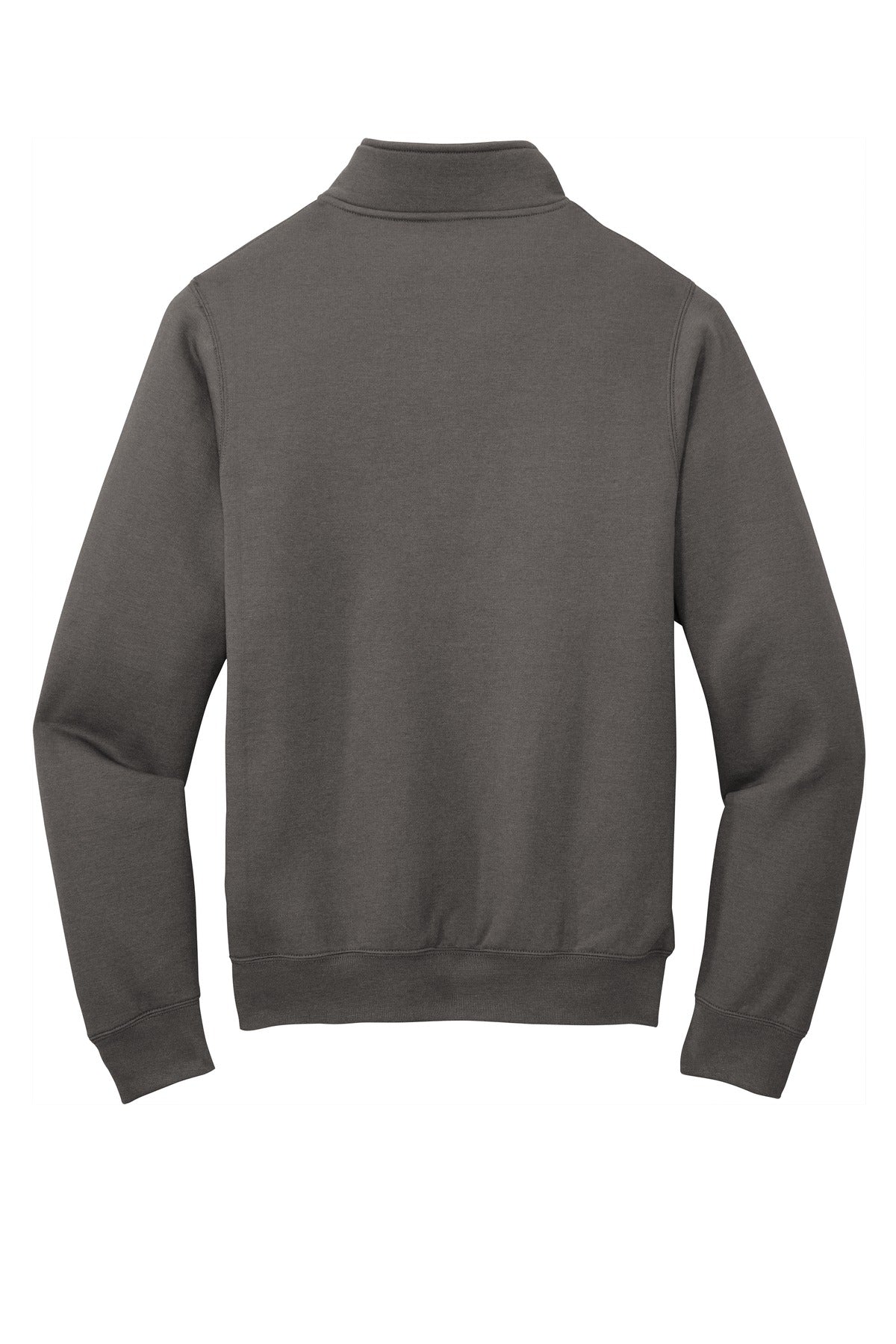 Rear View of Charcoal Port & Co Core Fleece 1/4-Zip Pullover Sweatshirt PC78Q
