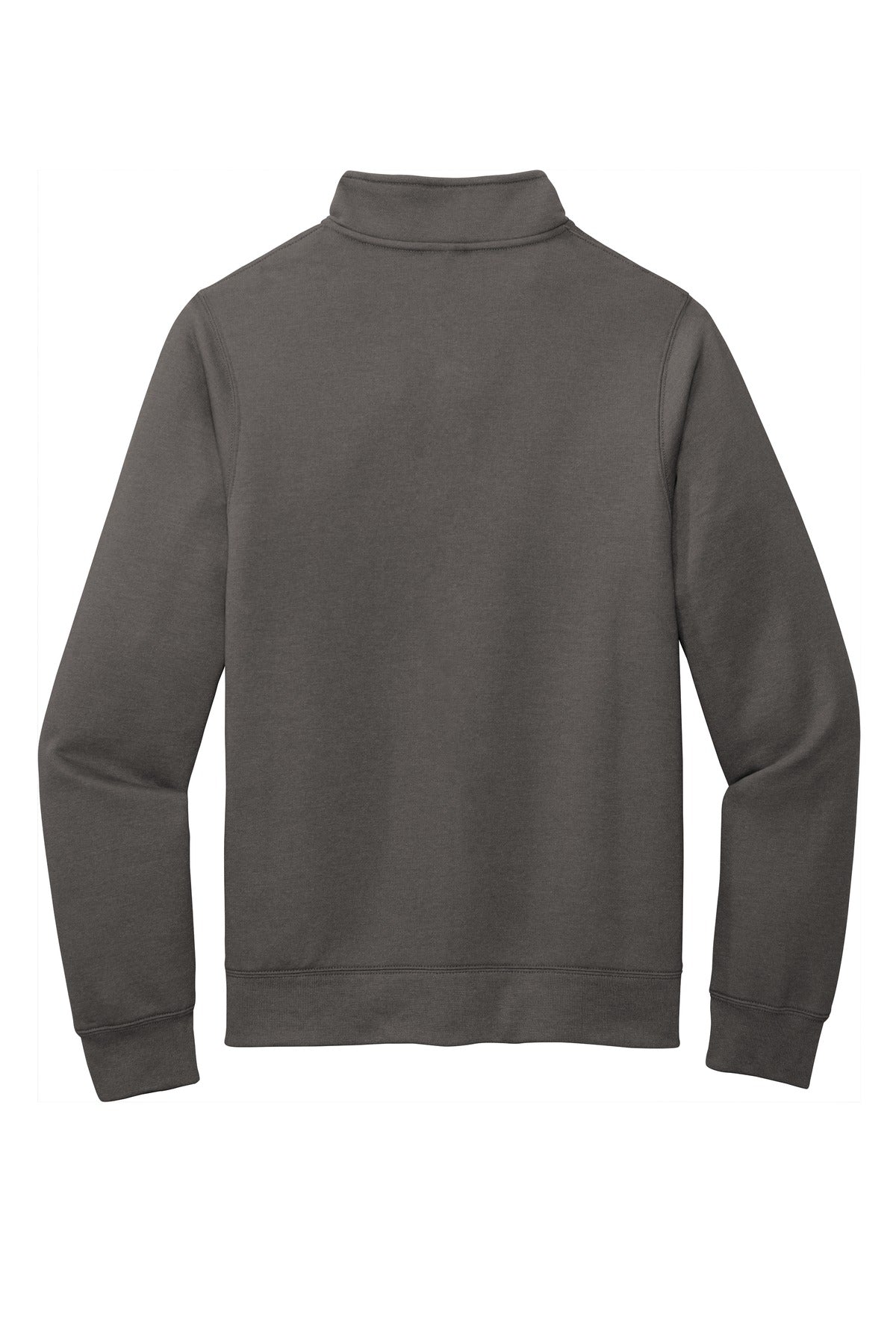 Rear View of Charcoal Port & Co Core Fleece Cadet Full-Zip Sweatshirt PC78FZ plain