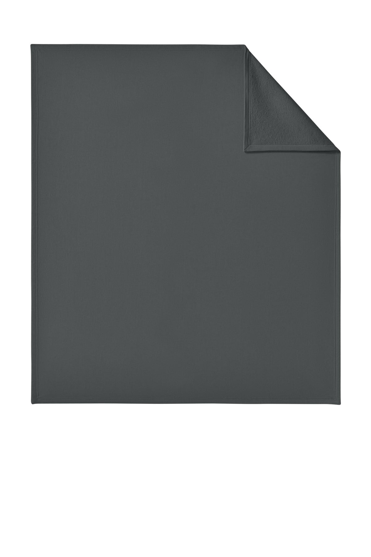 Rear View of Charcoal Port & Co Core Fleece Sweatshirt Blanket. BP78 plain