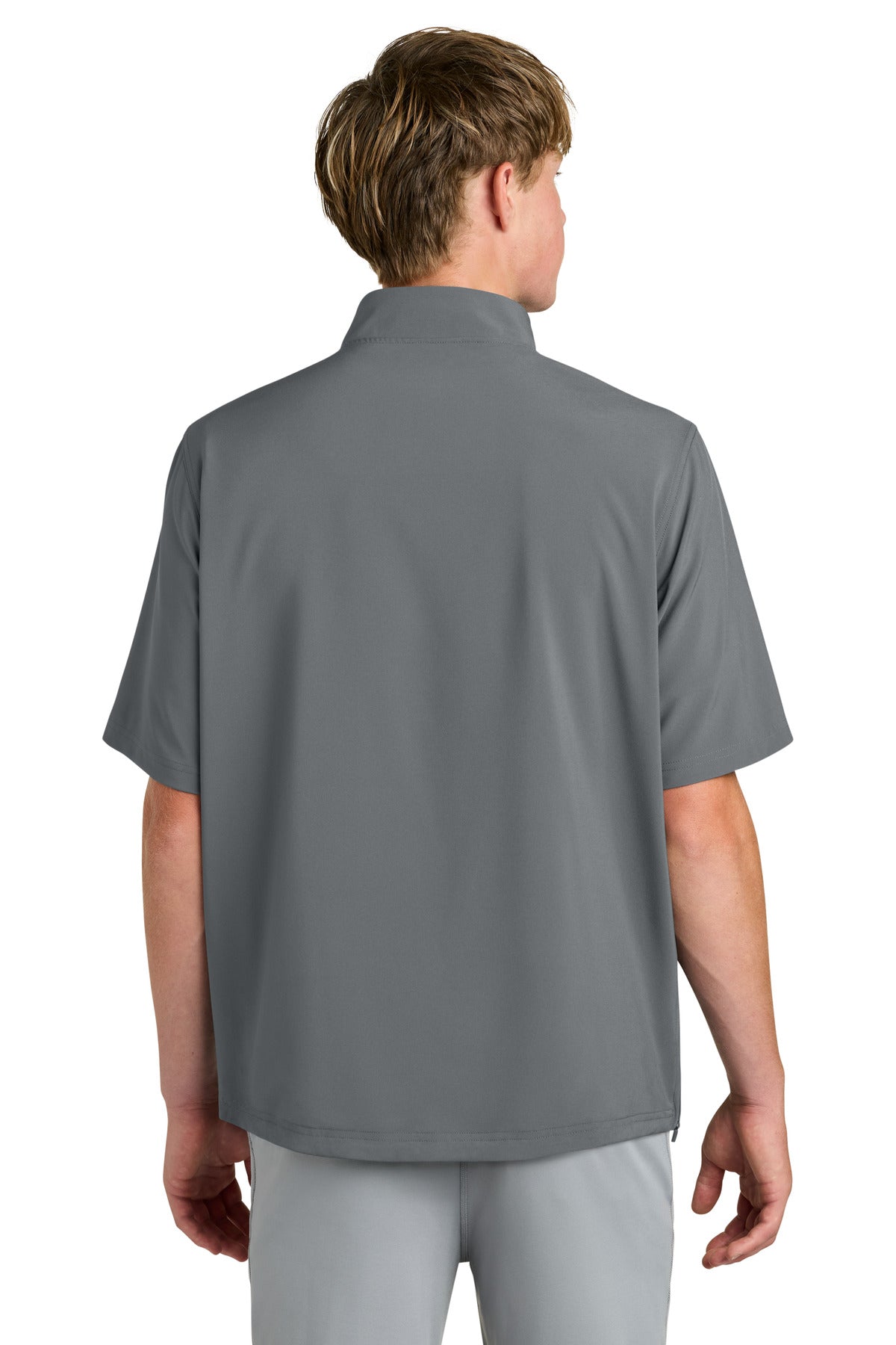 Rear View of Charcoal Richardson Barrage Wind Shirt RA7400SSQ plain