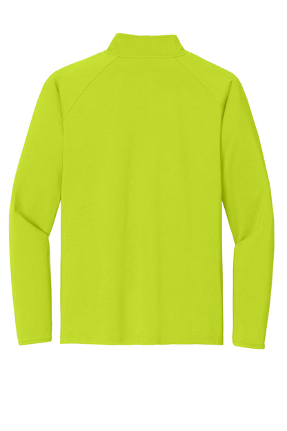 Rear View of Charge Green Sport-Tek Sport-Wick Stretch 1/4-Zip Pullover. ST850 plain