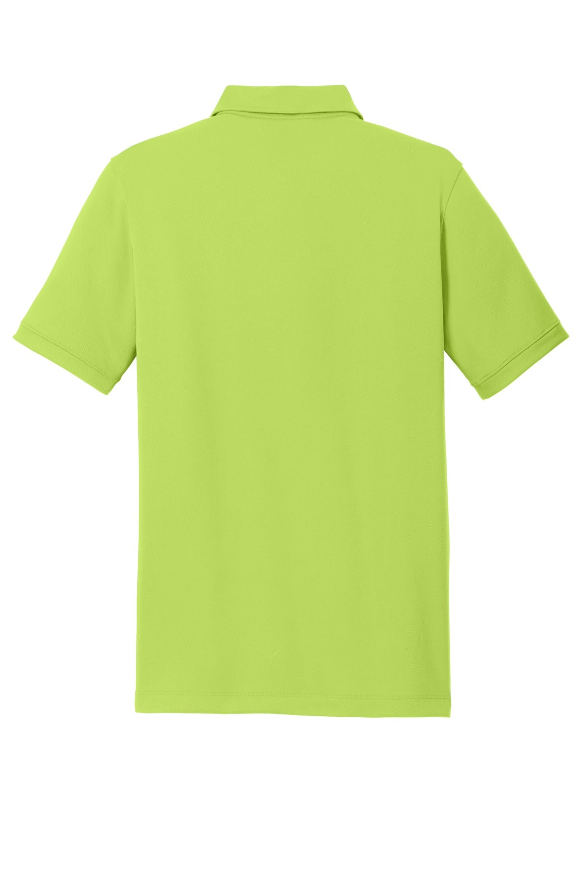Rear View of Chartreuse Nike Dri-FIT Solid Icon Pique Modern Fit Polo. 746099 plain