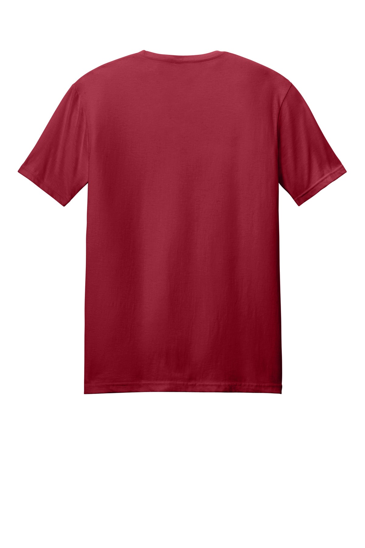 Rear View of Cherry Red Gildan Softstyle T-Shirt. 64000 plain