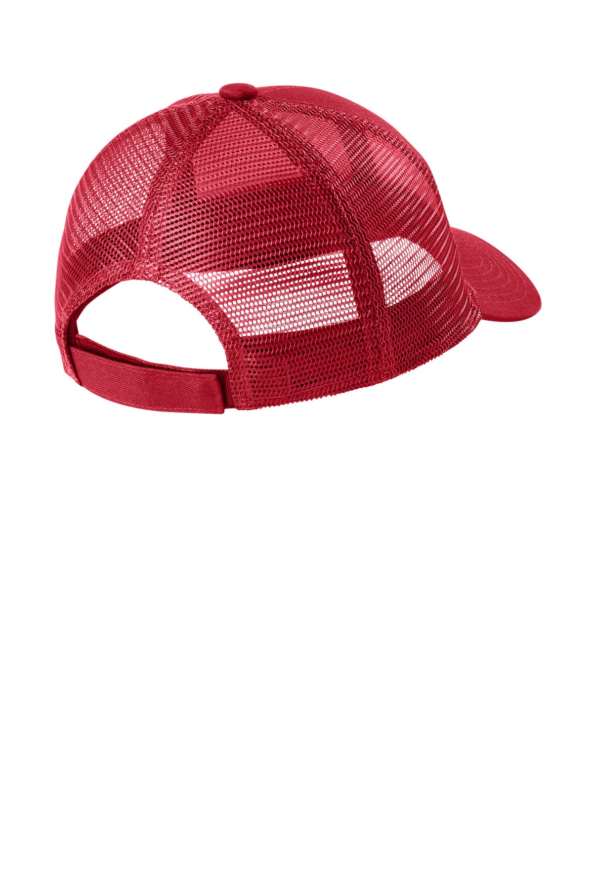 Rear View of Chili Red Port Authority Adjustable Mesh Back Cap. C911