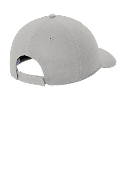 Rear View of Chrome Port Authority Washed Twill Cap. CP78 plain