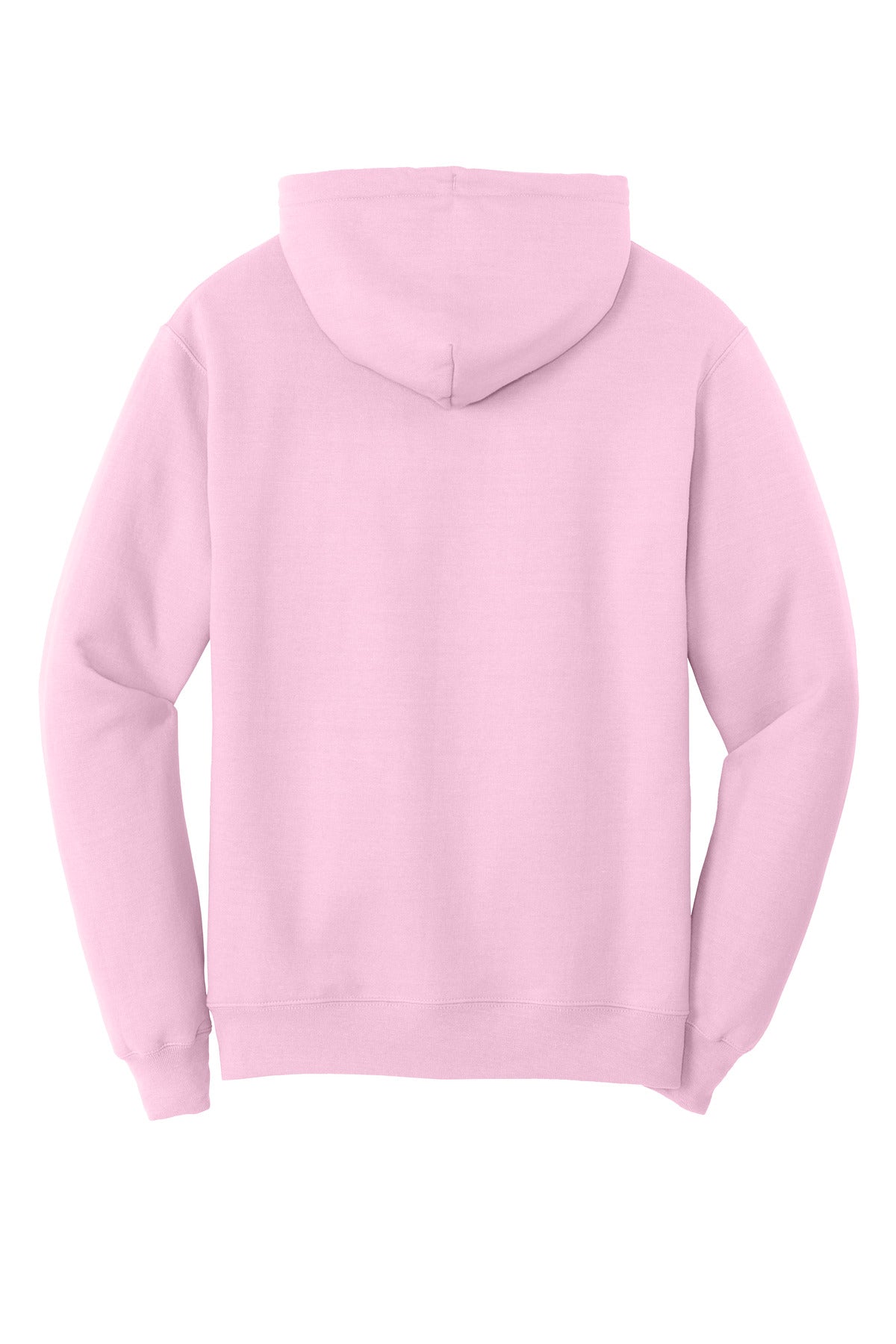 Rear View of ChryBlsm Port & Co Core Fleece Pullover Hooded Sweatshirt. PC78H plain