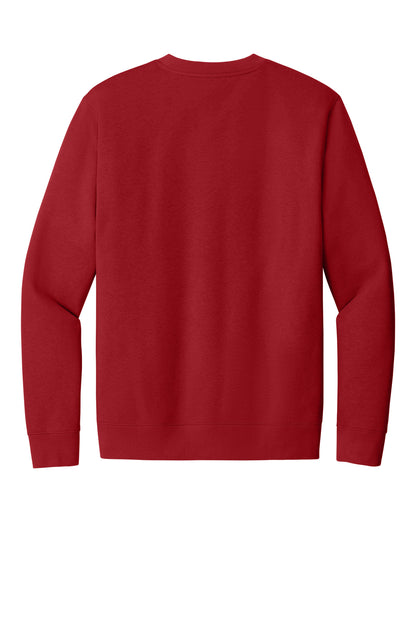 Rear View of Classic Red District V.I.T. Fleece Crew DT6104 plain