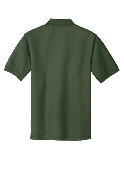 Rear View of Clover Green Port Authority Extended Size Silk Touch Polo K500ES plain