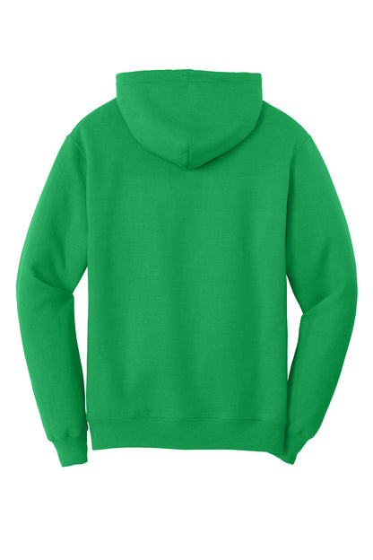Rear View of Clover Green Port & Co Core Fleece Pullover Hooded Sweatshirt. PC78H