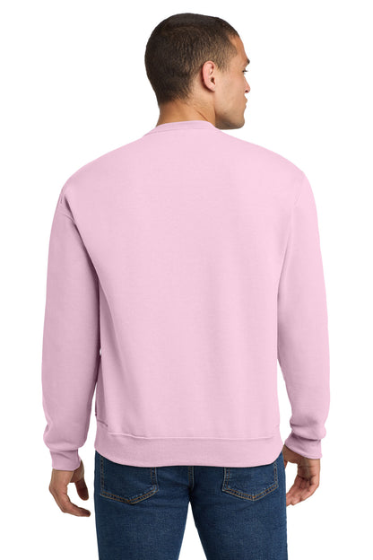 Rear View of ClscPink Jerzees - NuBlend Crewneck Sweatshirt. 562M plain