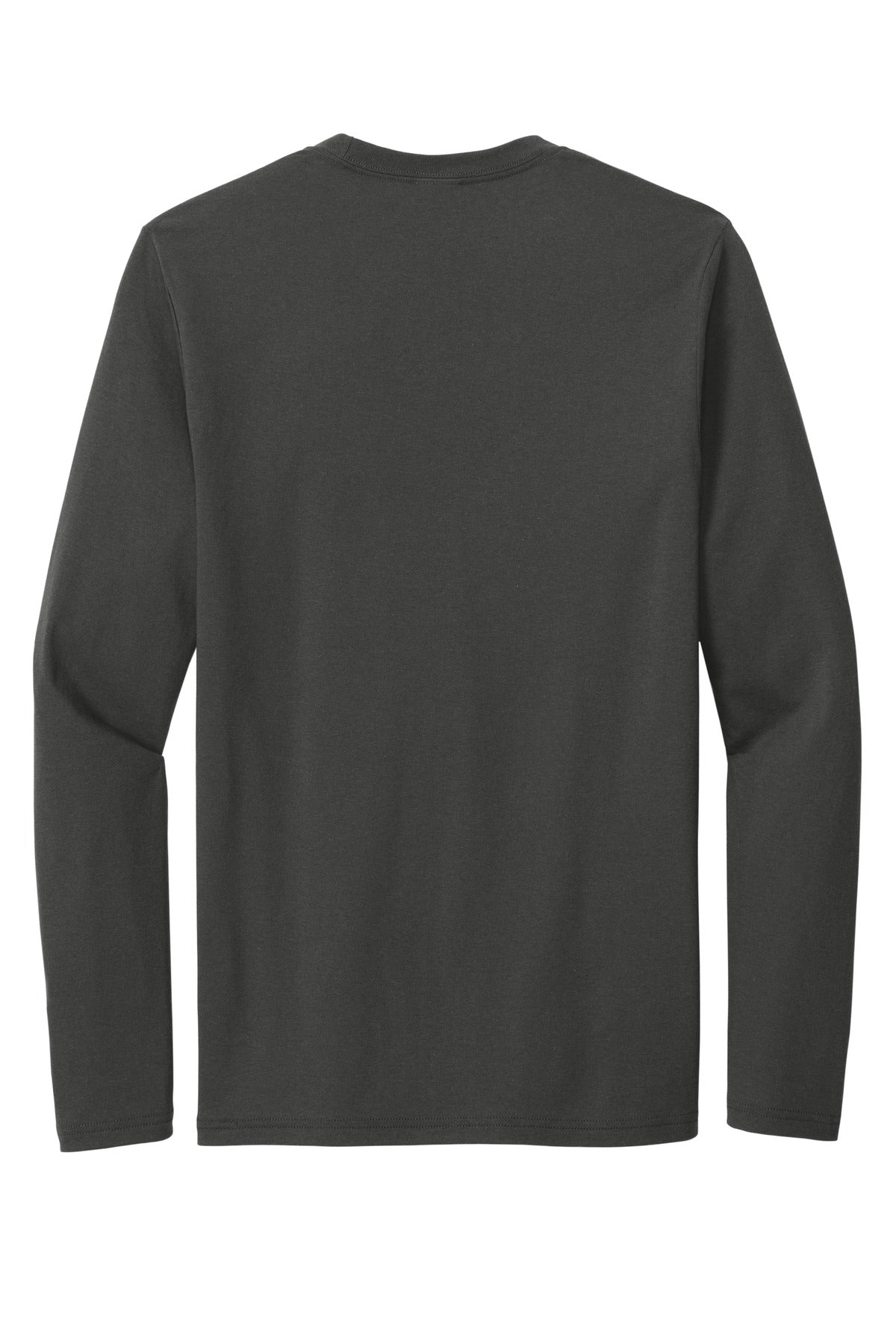 Rear View of CoalGrey Port & Co Tri-Blend Long Sleeve Tee. PC330LS plain