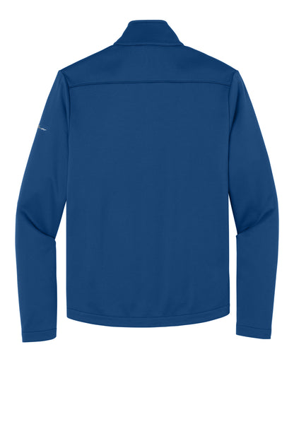 Rear View of CobaltBl Eddie Bauer Smooth Mid Layer Fleece 1/2-Zip EB2360 plain