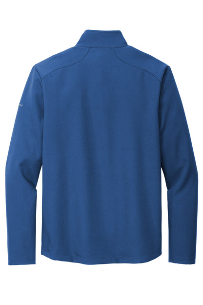 Rear View of CobaltBl Eddie Bauer Stretch Soft Shell Jacket EB544 plain