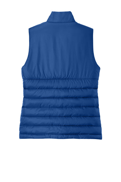 Rear View of CobaltBl Eddie Bauer Women's Quilted Vest EB513 plain