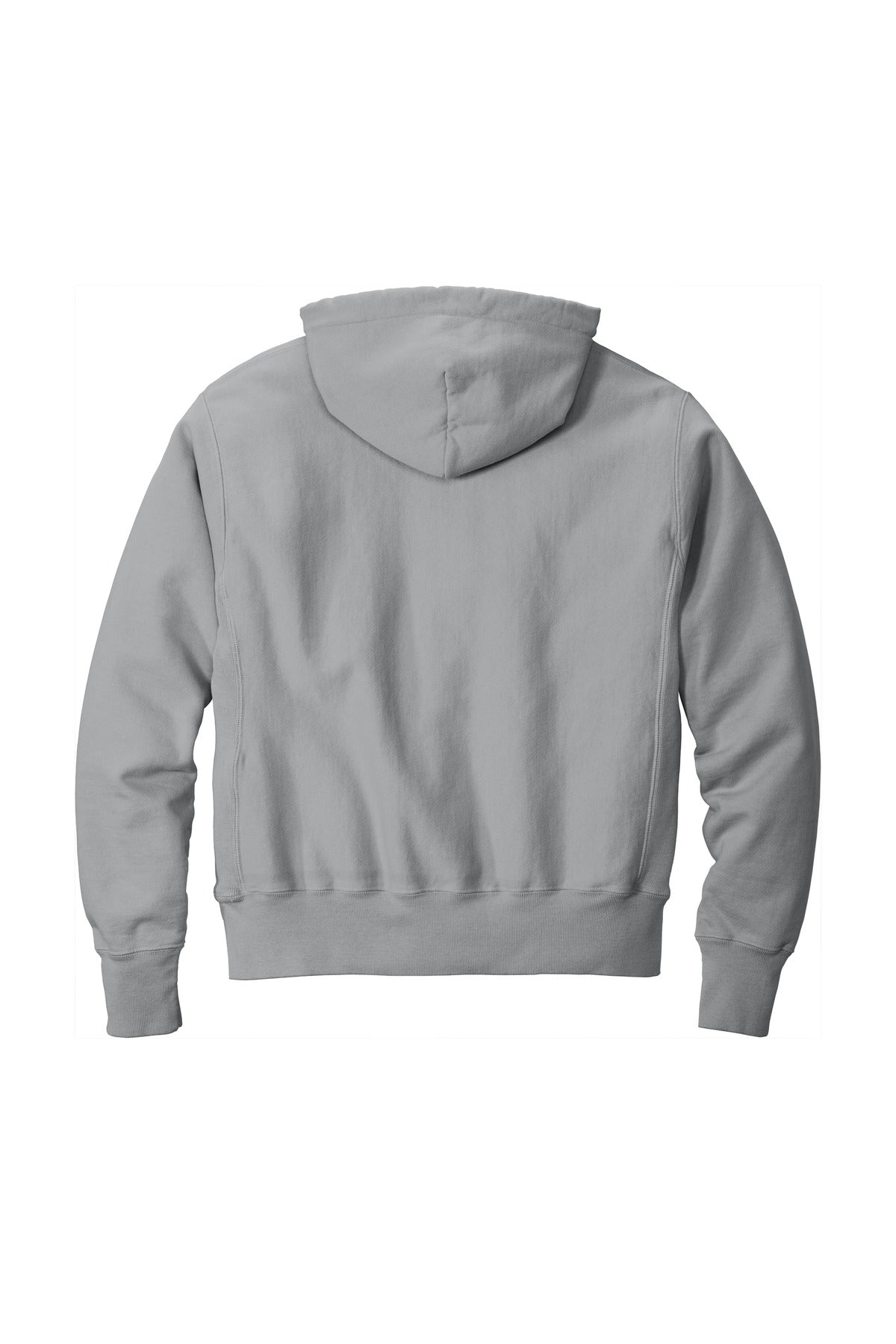 Rear View of Concrete Champion Reverse Weave Garment-Dyed Hooded Sweatshirt. GDS101 plain