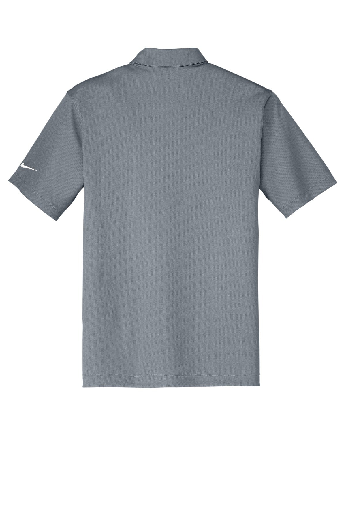 Rear View of Cool Grey Nike Dri-FIT Vertical Mesh Polo. 637167 plain