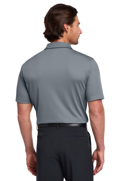 Rear View of Cool Grey Nike Dri-FIT Vertical Mesh Polo. 637167 plain