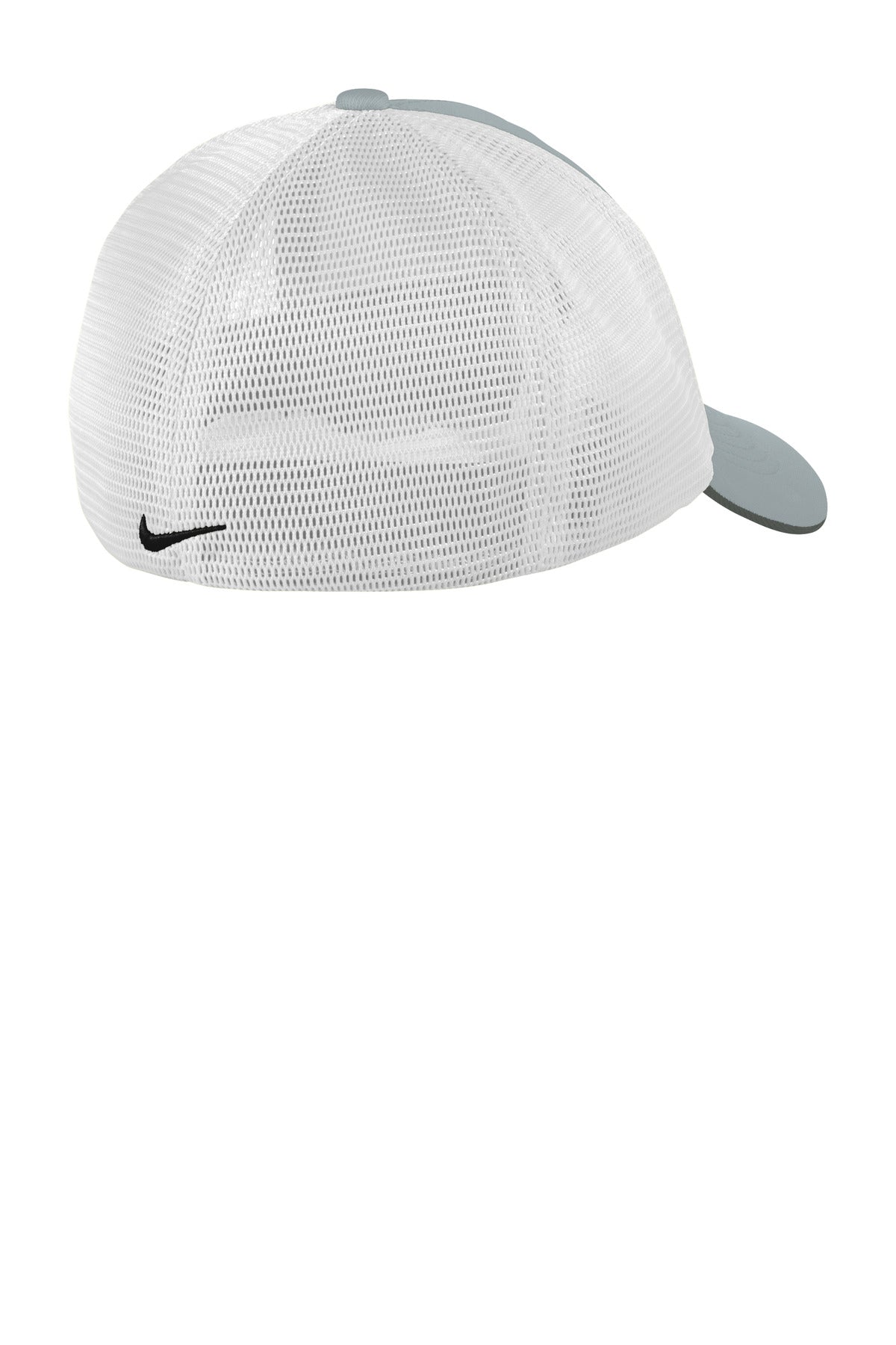 Rear View of CoolG/Wht Nike Stretch-to-Fit Mesh Back Cap NKFB6448 plain