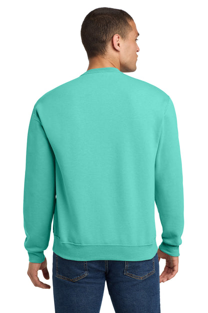 Rear View of CoolMint Jerzees - NuBlend Crewneck Sweatshirt. 562M plain