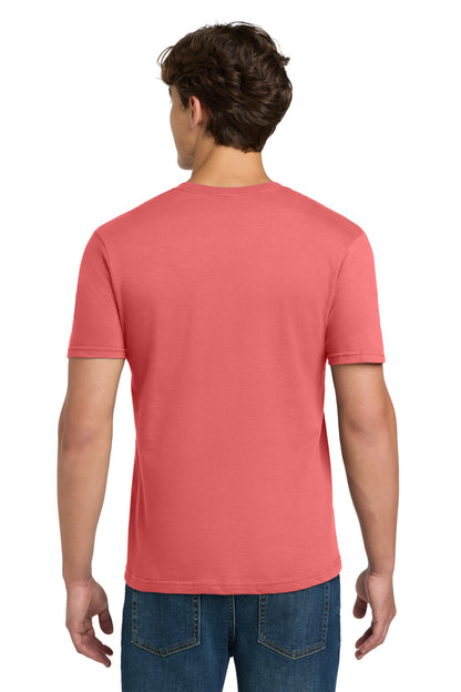Rear View of CoralSilk Gildan Softstyle T-Shirt. 64000 plain