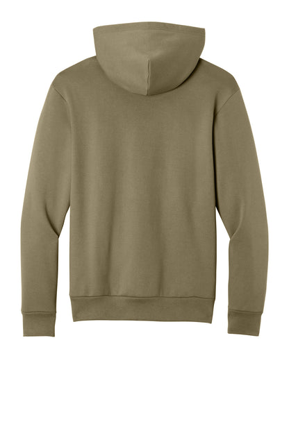 Rear View of CoyoteBrn Port & Co Easy Fleece Pullover Hooded Sweatshirt PC68H plain