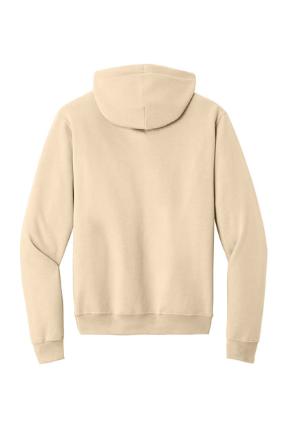 Rear View of Creme Port & Co Core Fleece Pullover Hooded Sweatshirt. PC78H plain