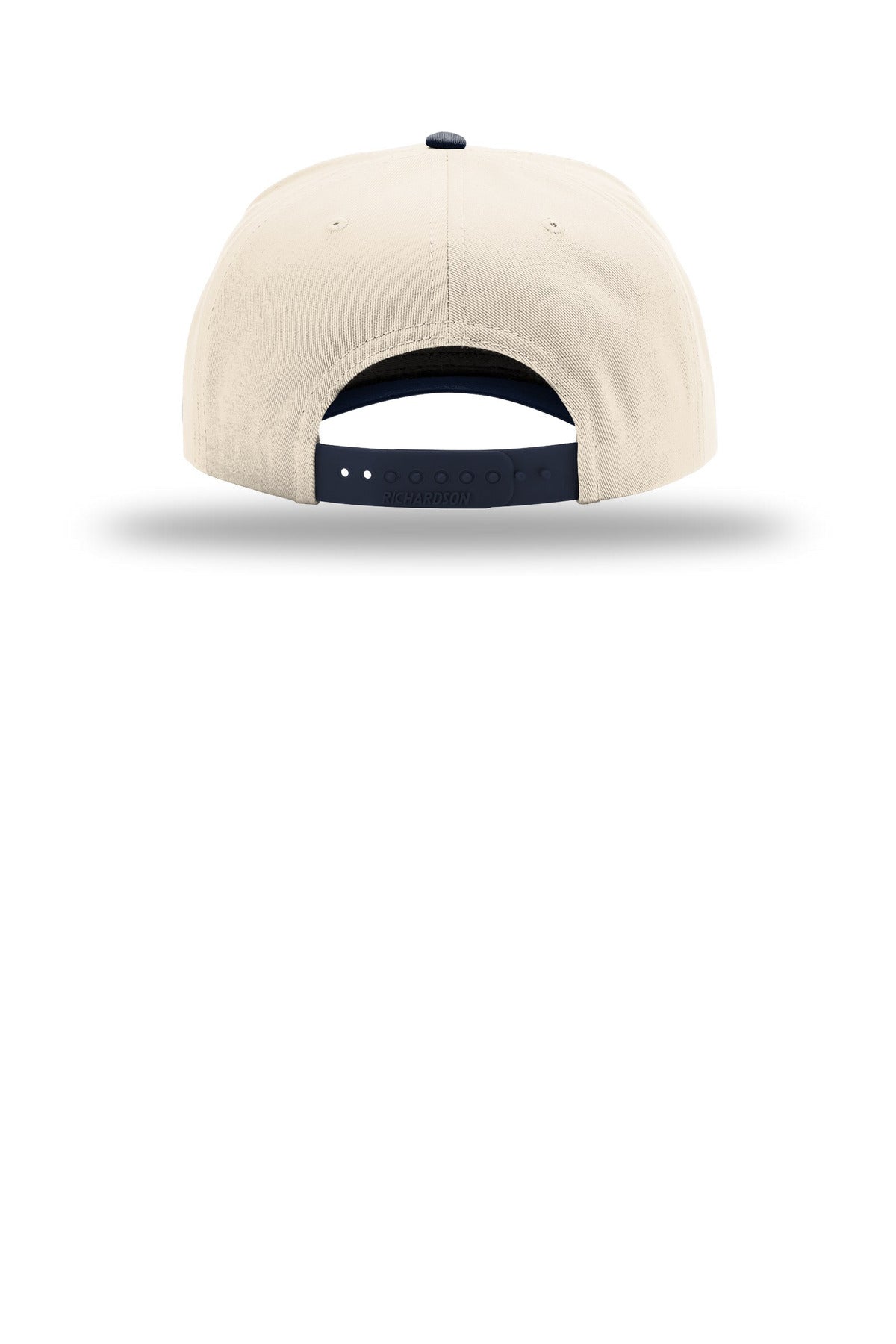 Rear View of Crm/Crm/Nv Richardson Full Fabric 5-Panel Champ 323FPC plain