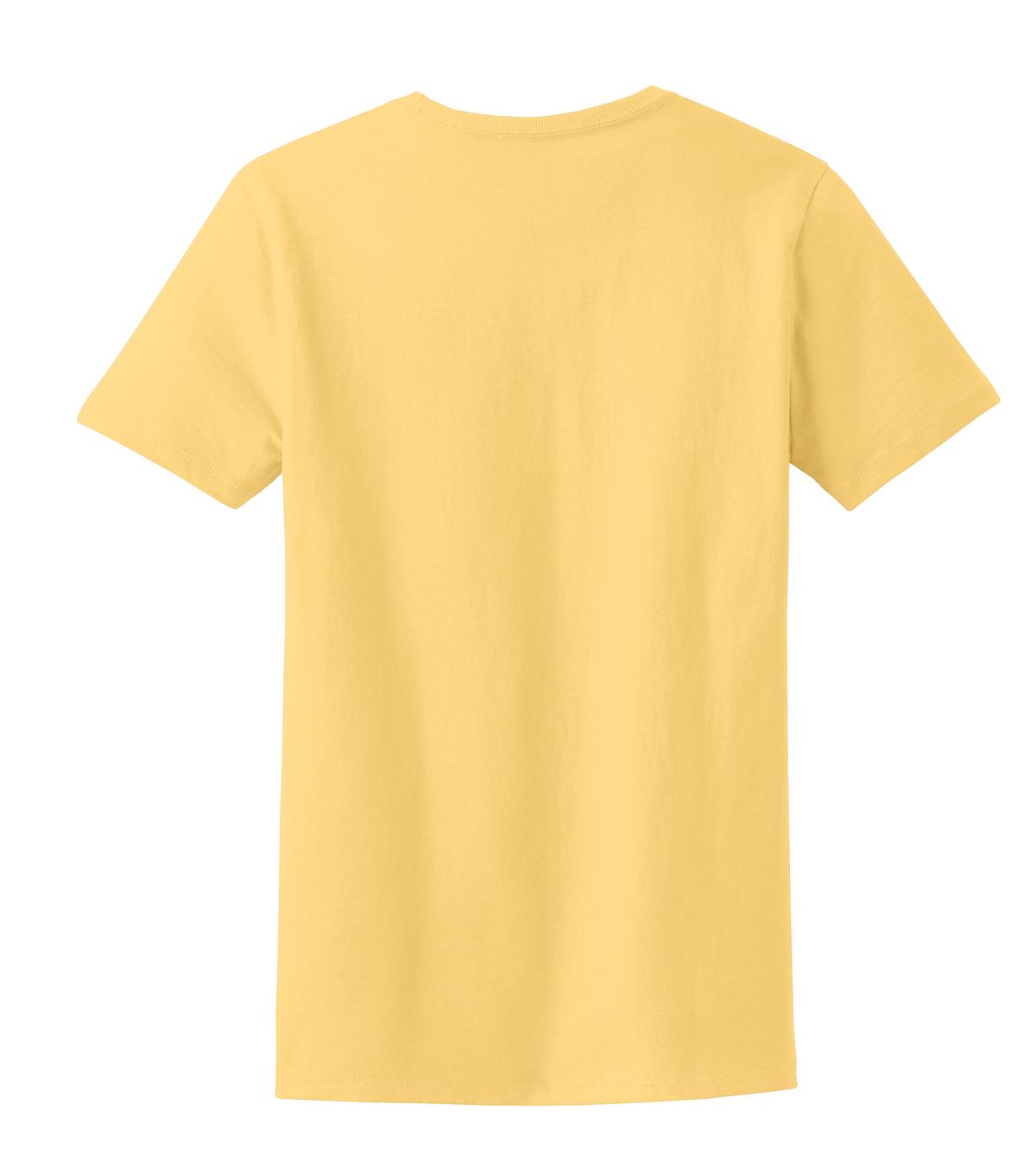 Rear View of Daffodil Yelow Port & Co Women's Essential Tee. LPC61 plain