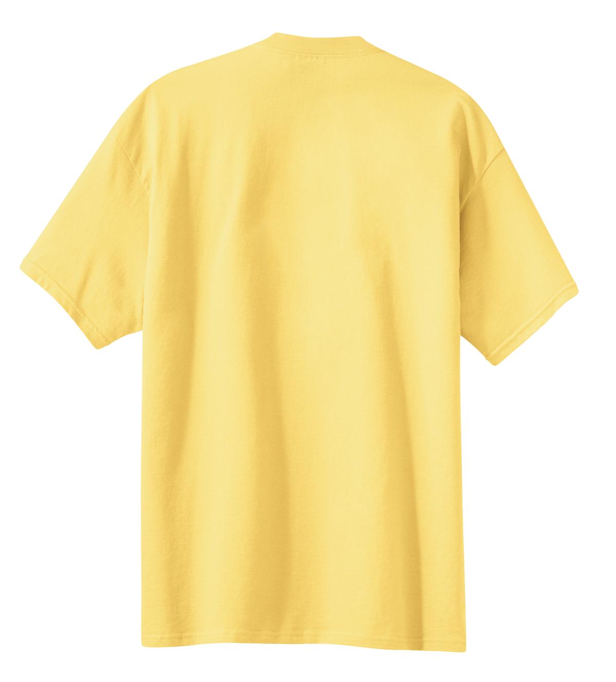 Rear View of Dafodil Yellow Port & Co Essential Tee. PC61 plain