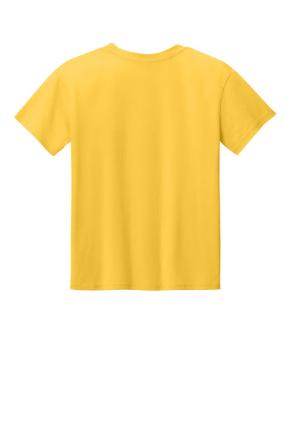 Rear View of Daisy Gildan Youth Light Cotton Tee 3000B plain