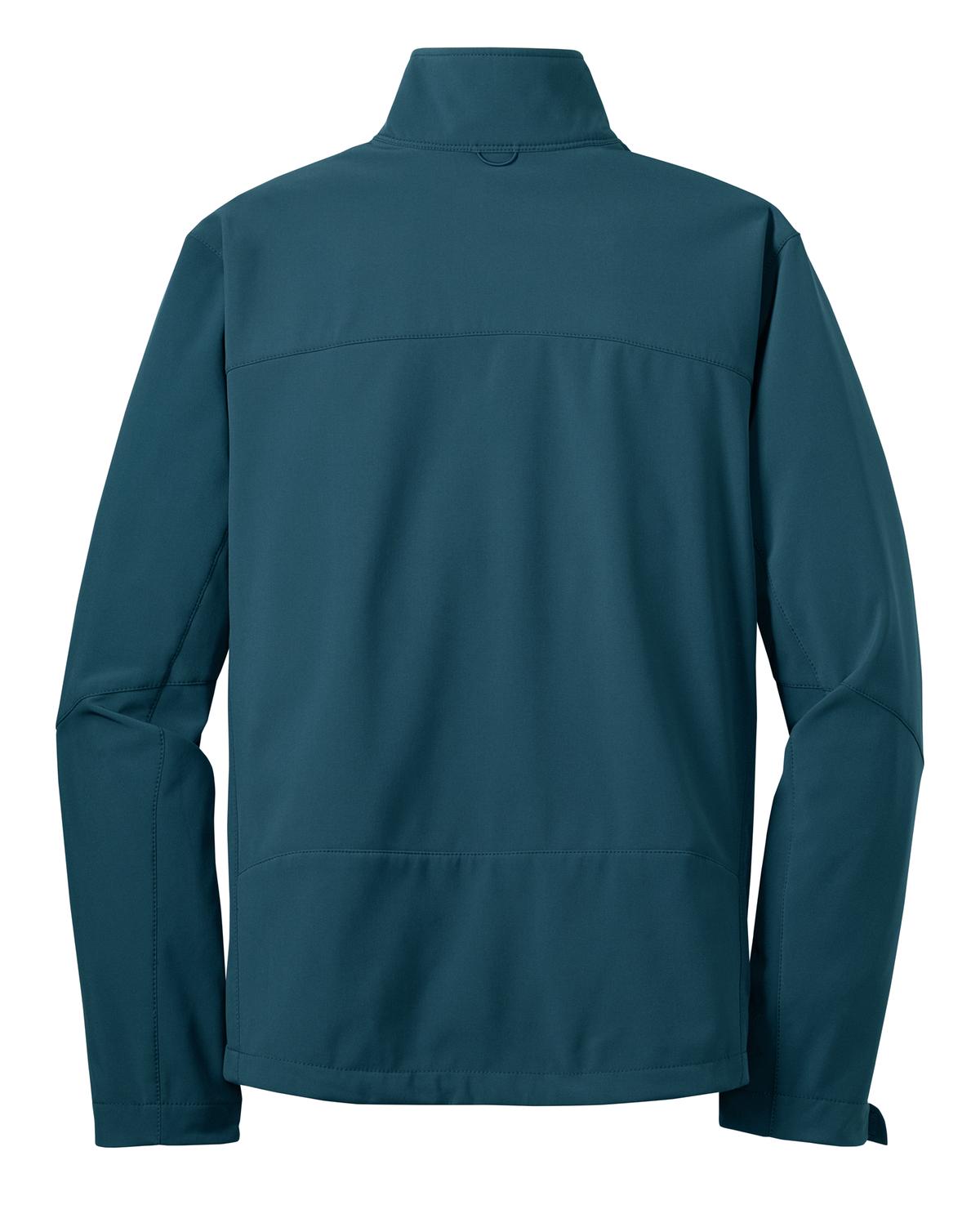 Rear View of Dark Adriatic Eddie Bauer - Soft Shell Jacket. EB530 plain