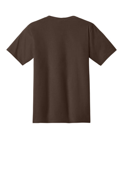 Rear View of Dark Choc Brn Port & Co Fan Favorite Tee. PC450 plain
