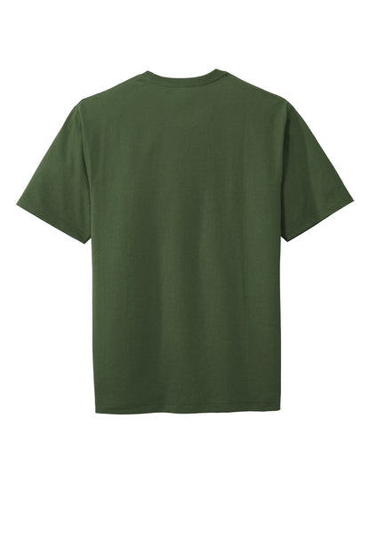 Rear View of Dark Green CornerStone Workwear Pocket Tee CS430 plain