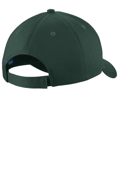Rear View of Dark Green Port Authority Uniforming Twill Cap. C913 plain