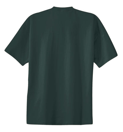 Rear View of Dark Green Port & Co Essential Tee. PC61 plain
