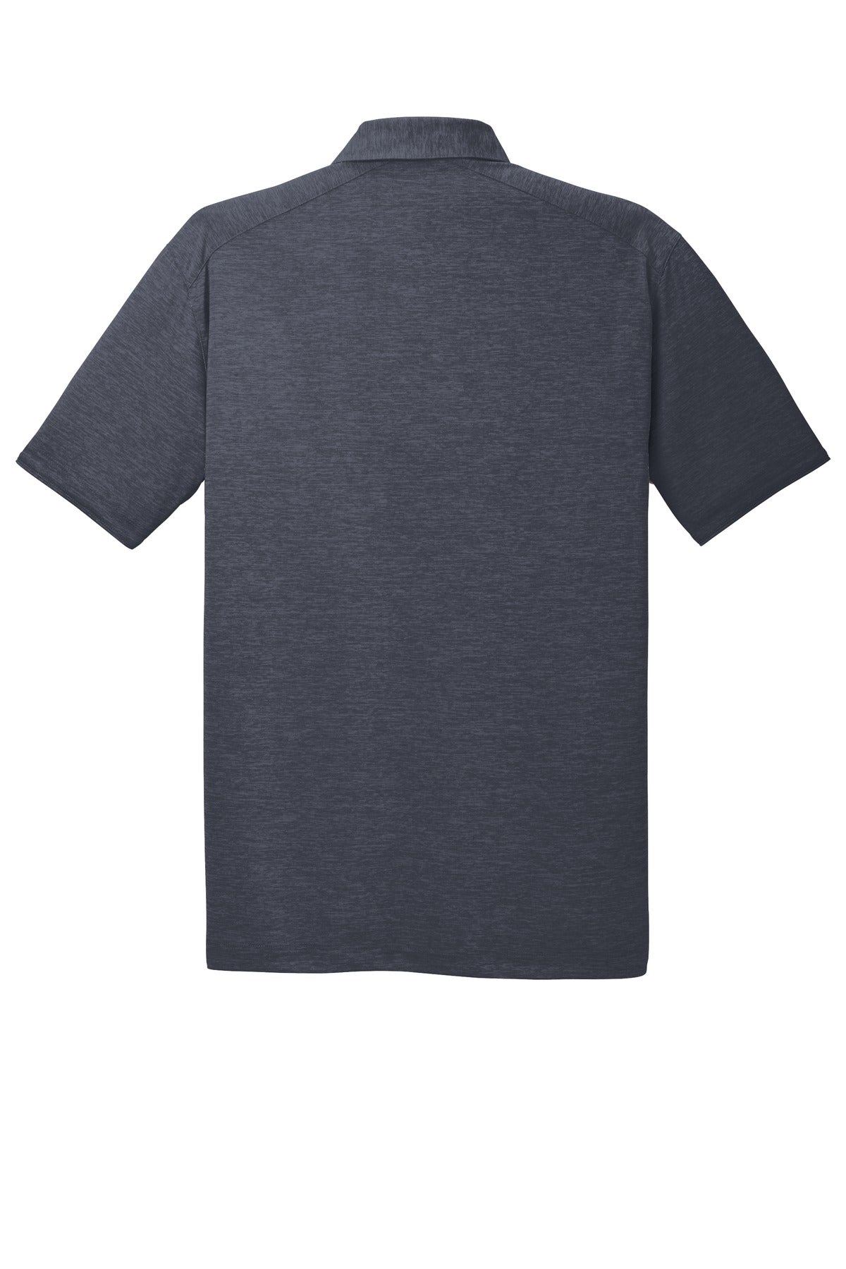 Rear View of Dark Grey Port Authority Digi Heather Performance Polo. K574 plain